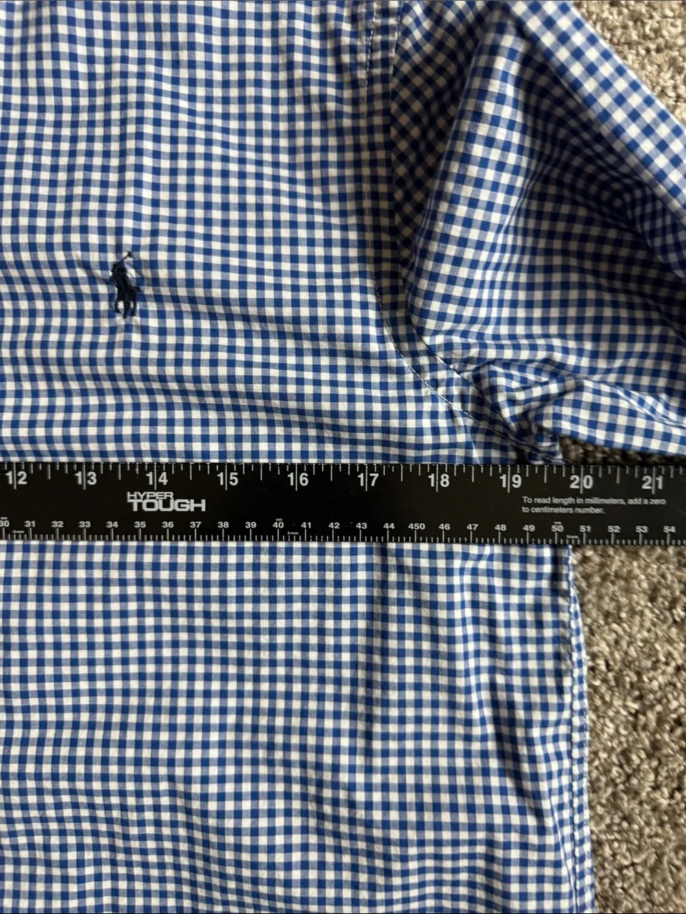 Polo Ralph Lauren Boys XL Long Sleeve Blue & White Gingham Button Down Shirt